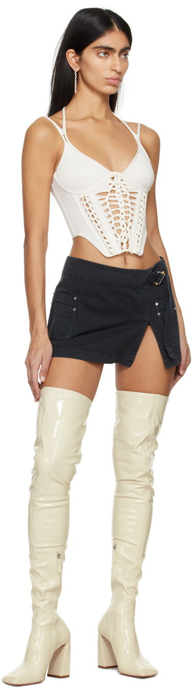 Tielko Dion Lee Braided Corset Top Biela | A7774PS24, 3