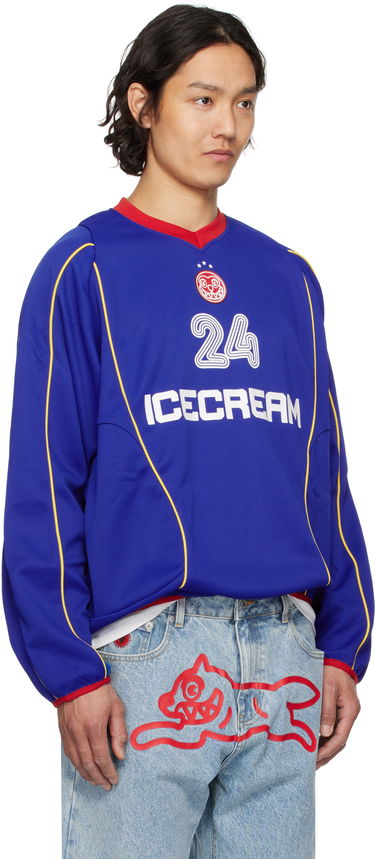 Sveter BBC IceCream ICECREAM Football Long Sleeve Jersey T-Shirt Modrá | IC25140, 1