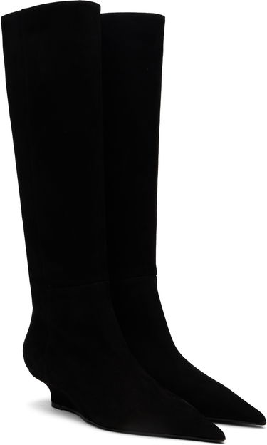 Oblečenie TOTEME TOTEME Sharp Suede Knee-High Boots Čierna | 251-WAS4671-LE0012, 3