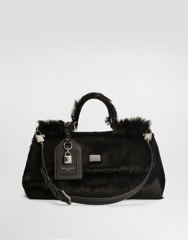 Kabelka Dolce & Gabbana Dolce & Gabbana My Sicily Fur Bag Čierna | BB7782BR7258B956, 2