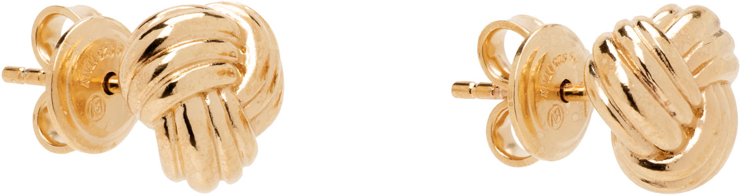 Náušnice Bottega Veneta Bottega Veneta Intreccio Knot Gold Earrings Žltá | 838176 VAHU0, 1