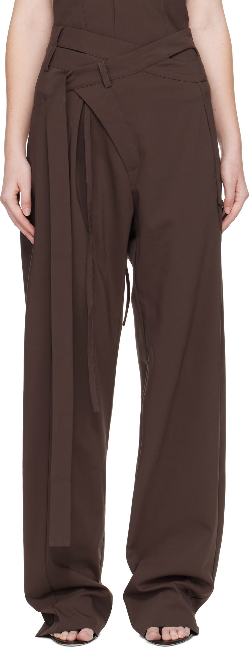 Nohavice Ottolinger Ottolinger Signature Wrap Suit Pants Hnedá | 123-201523-03