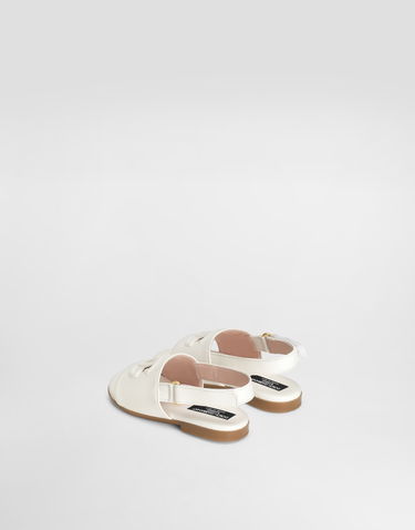 Doplnky Dolce & Gabbana Dolce & Gabbana Calfskin Sandals With Cut-Out DG Logo Biela | D20100A12238S936, 2