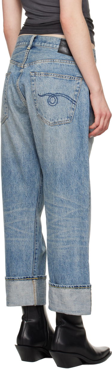 Džínsy R13 R13 Cuffed X-Boyfriend Jeans Modrá | R13WD111-D149D, 2