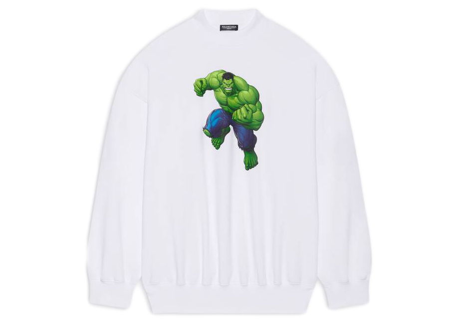 Sveter Balenciaga Hulk 2021 x MARVEL Crewneck Biela | 671125TLV589000, 0