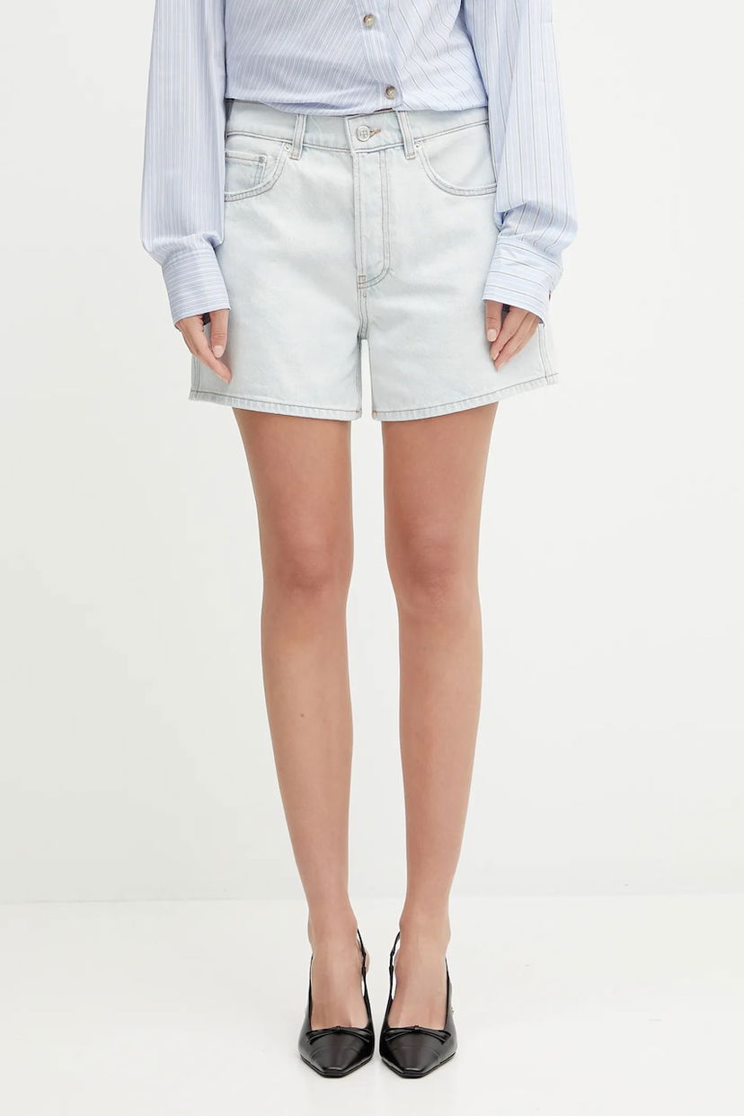 Šortky Anine Bing Anine Bing Dalton High Waist Shorts Modrá | A.05.0355