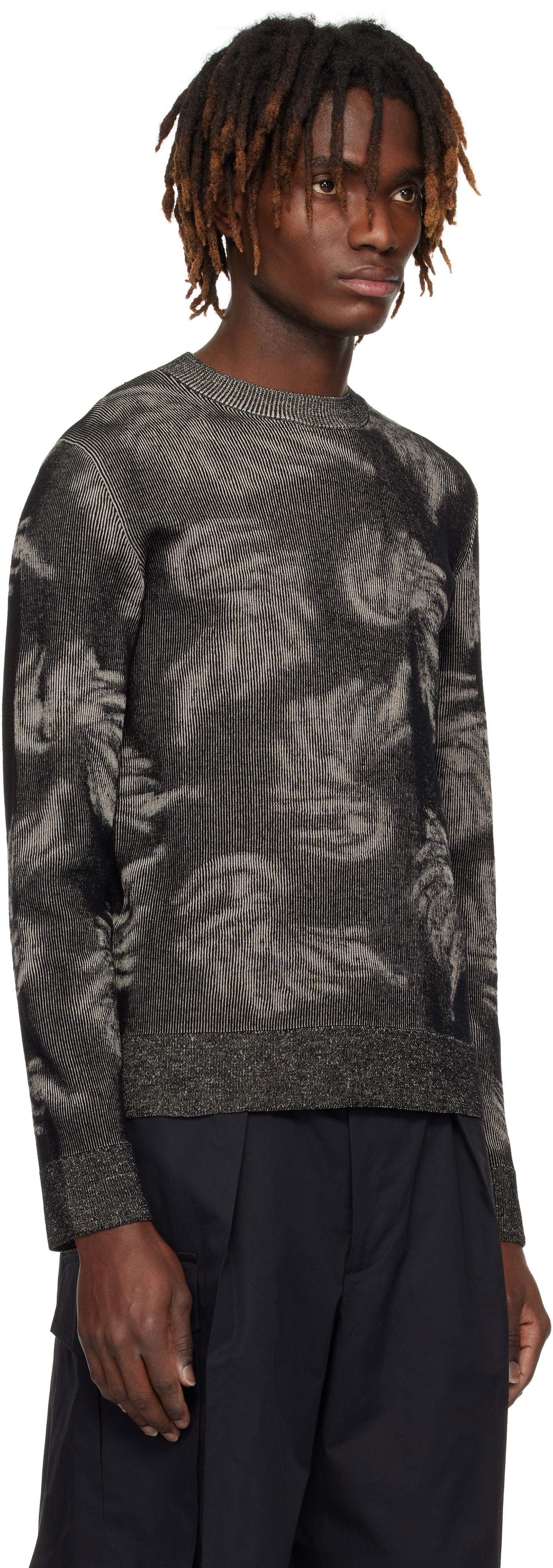 Sveter Dries Van Noten Dries Van Noten Jacquard Sweater Čierna | 251-021206-1711, 1