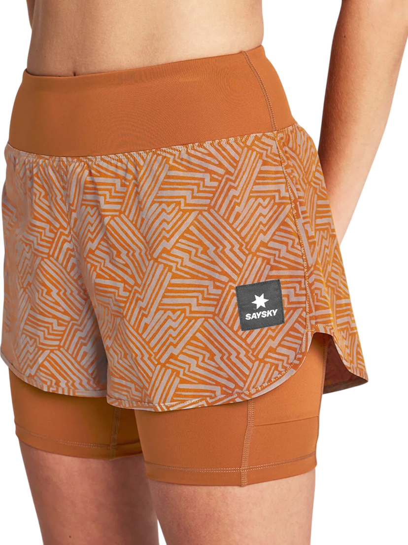 Šortky Saysky Reflective Pace 2 in 1 Shorts 3" Oranžová | owrsh23c1051-owrsh23c1051