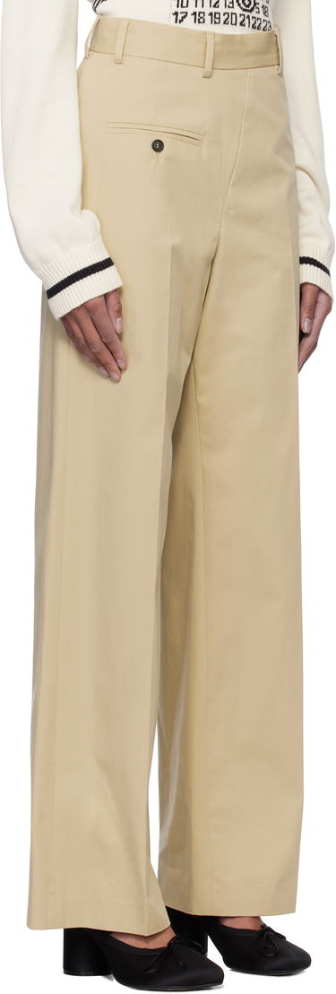 Nohavice Maison Margiela MM6 Maison Margiela Tailoring Twisted Trousers Béžová | S52KA0516 M35148, 1
