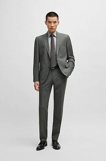 Košeľa BOSS Easy-Iron Structured Stretch Cotton Shirt, Regular Fit Šedá | 50489830, 1