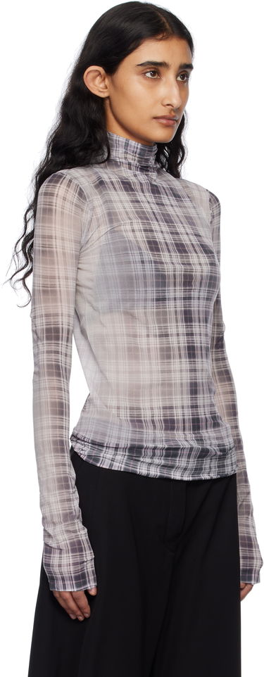 Sveter Acne Studios Acne Studios Seamless Plaid Turtleneck Šedá | AL0450-, 1