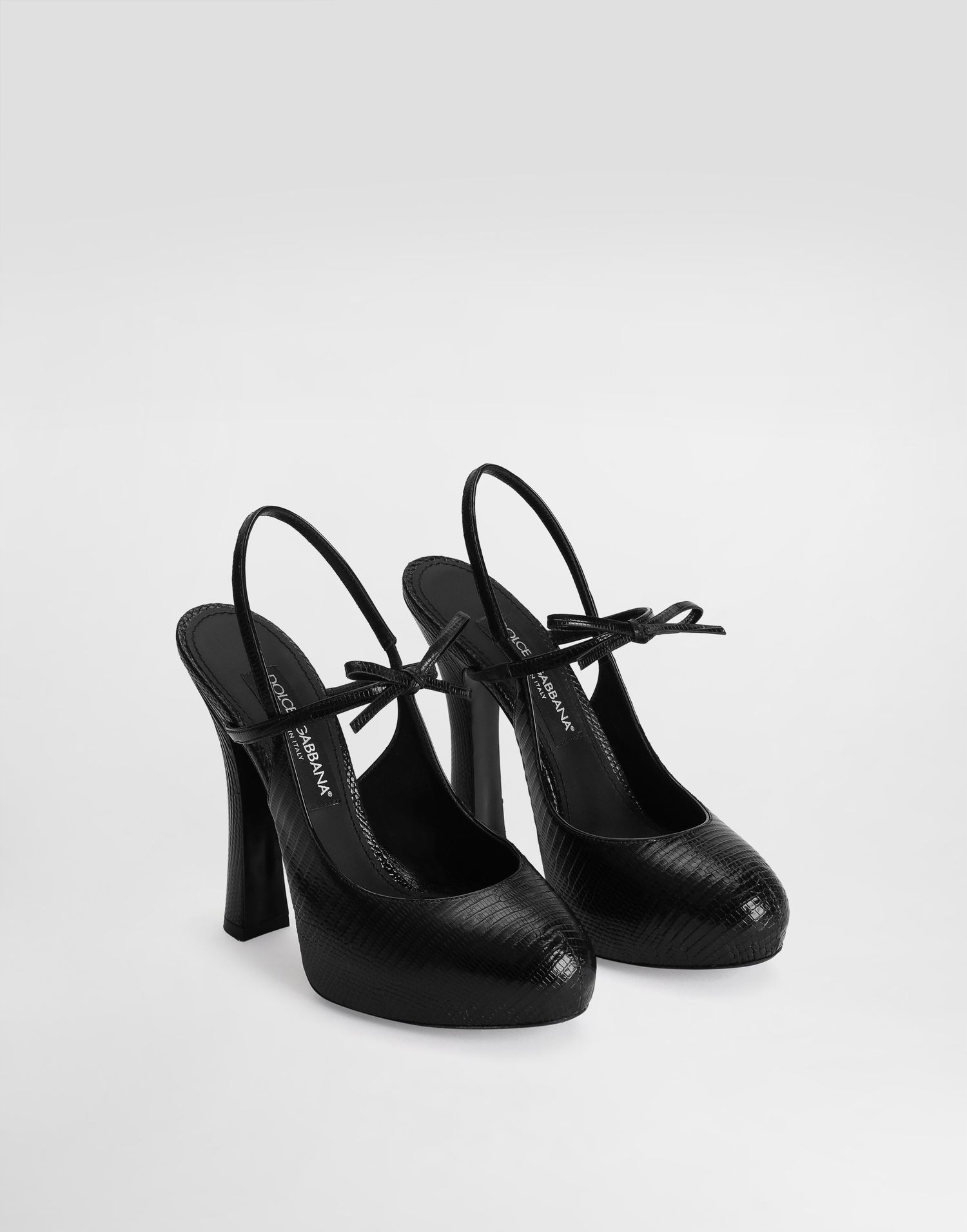Doplnky Dolce & Gabbana Dolce & Gabbana Lizard Skin Slingback Pumps Čierna | CG0930A2D458B956, 1