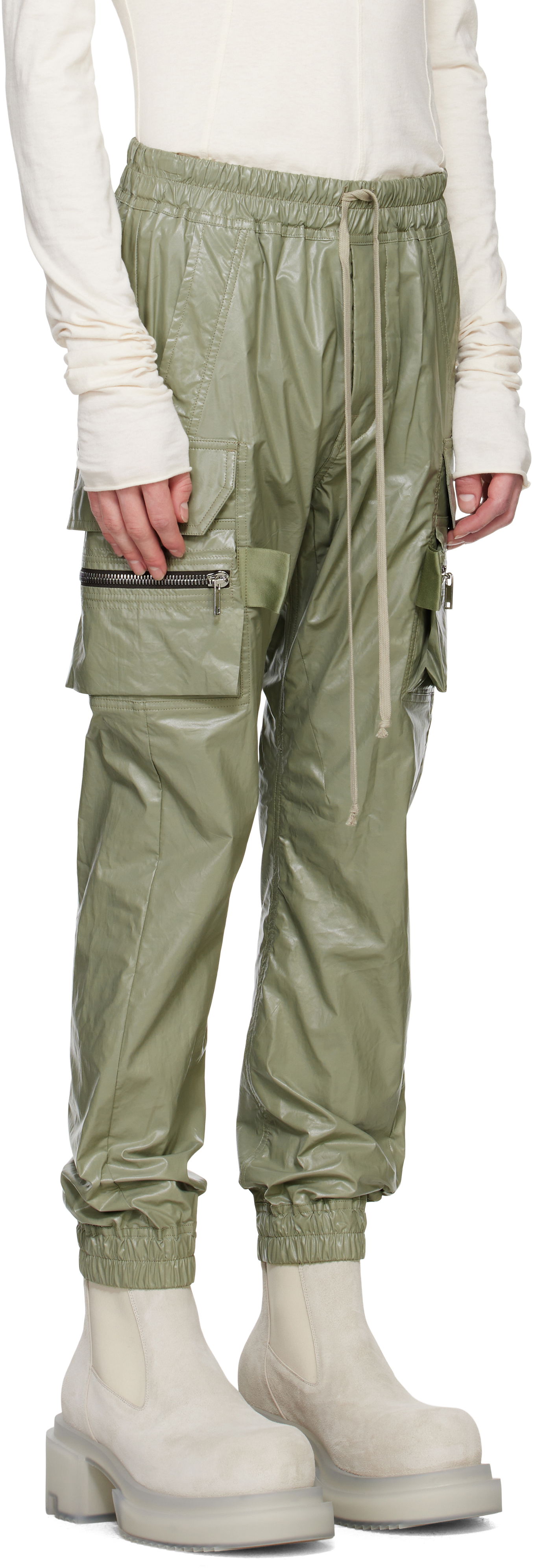 Cargo nohavice Rick Owens Rick Owens Hollywood Mastodon Cargo Pants Zelené | RU01E5396 MCT, 1