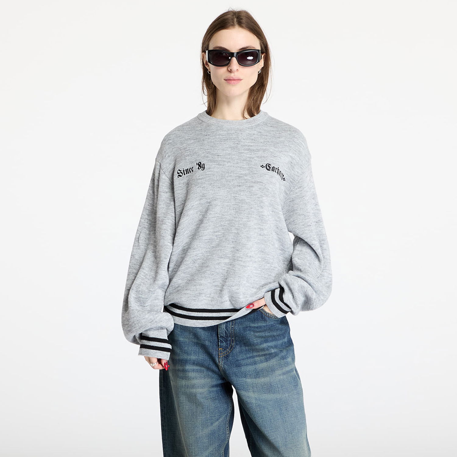 Sveter Carhartt WIP Greatest Hits Sweater Šedá | I034389.00OXX, 1