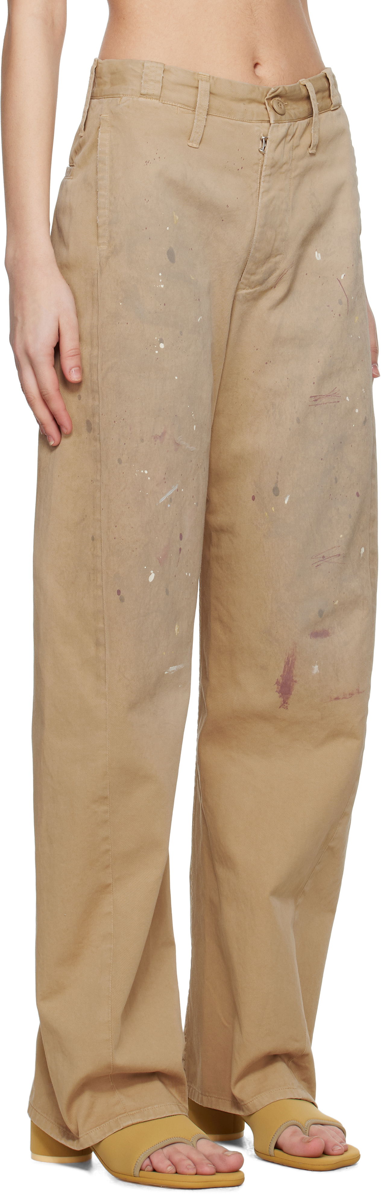 Cargo nohavice Maison Margiela MM6 Maison Margiela Tailored Painter Trousers Béžová | S62KB0230 M35435, 1