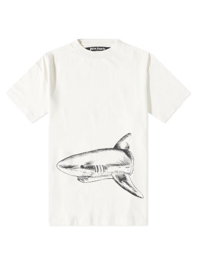 Tričko Palm Angels Broken Shark Tee Biela | PMAA001S23JER0010410