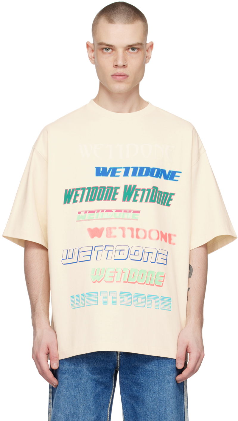 Tričko We11done Printed T-Shirt Béžová | WD-TT3-21-801-U-IV, 0