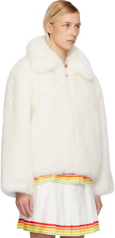 Bunda Casablanca Zip Faux-Fur Jacket Biela | W-AW25-OT-213-01-EX-SKI, 1