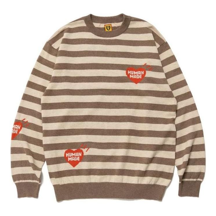 Sveter Human Made Human Made Striped Long Sleeve Sweater Hnedá | HM24CS033, 0