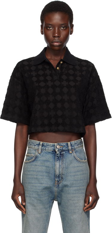Polo tričko AMIRI AMIRI MA Quad Toweling Cropped Polo Čierna | AWJYPO1009, 0