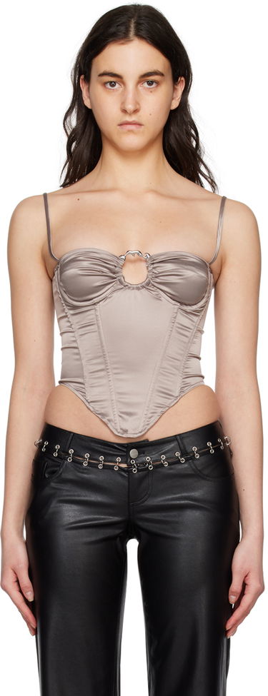 Tielko Miaou Miaou Hannah Jewett Deia Corset Top Šedá | 7069SS3SIL, 0