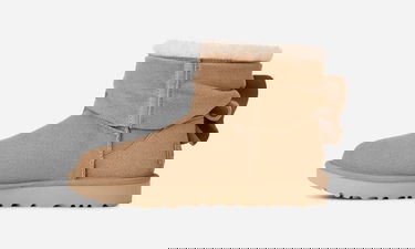 Tenisky a topánky UGG Classic Mini Bow Boot Suede Béžová | 1176310-SAN, 2