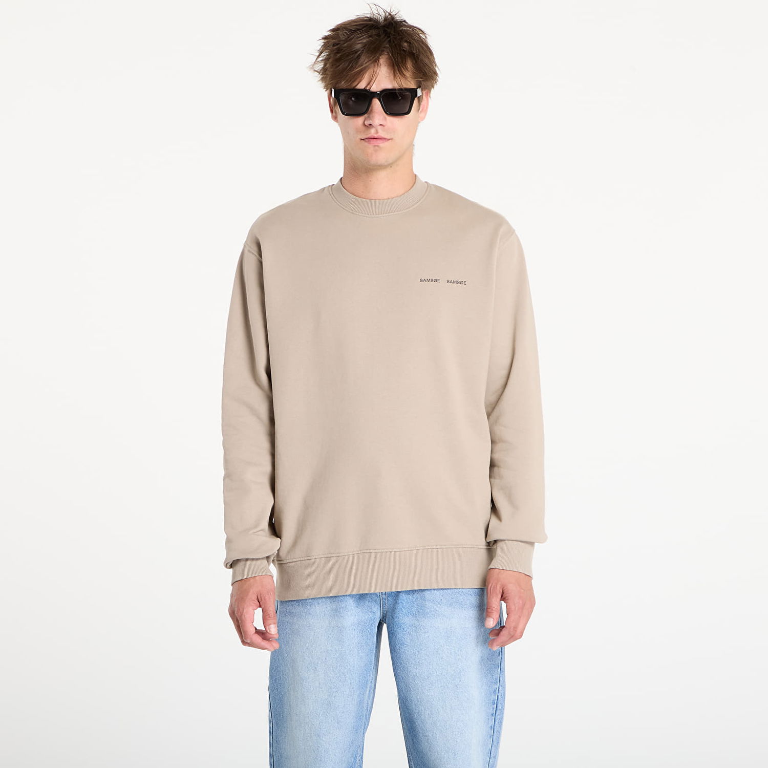 Mikina Samsoe Samsoe Samsøe Samsøe Norsbro Crew Neck Sweatshirt Béžová | M00018103_170205TCX, 0