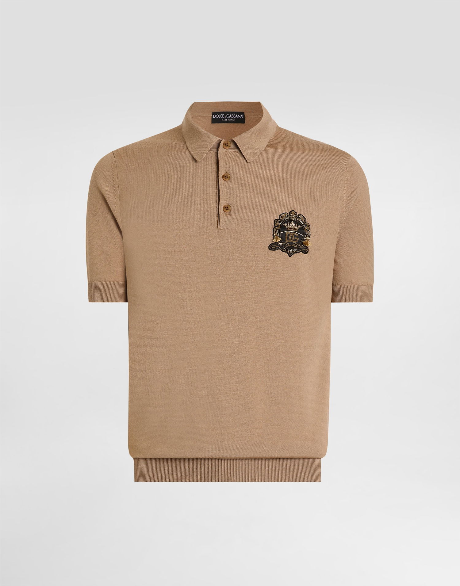 Polo tričko Dolce & Gabbana Dolce & Gabbana Virgin Wool Polo Shirt Béžová | GXZ02ZJDVG8M2366, 0