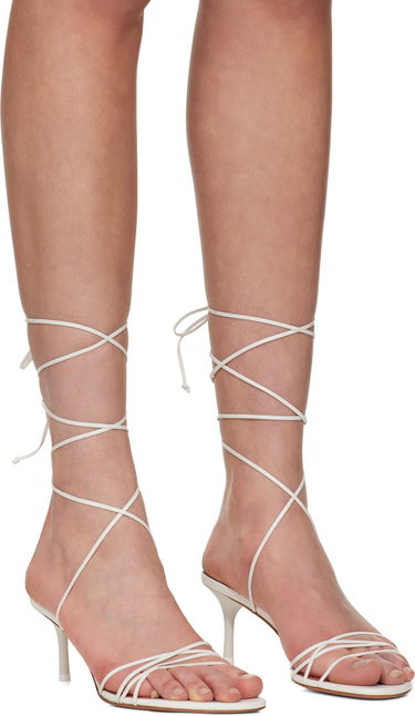 Doplnky Amina Muaddi Amina Muaddi Lori Lace Up Heeled Sandals Biela | LORI LACE UP 60, 3