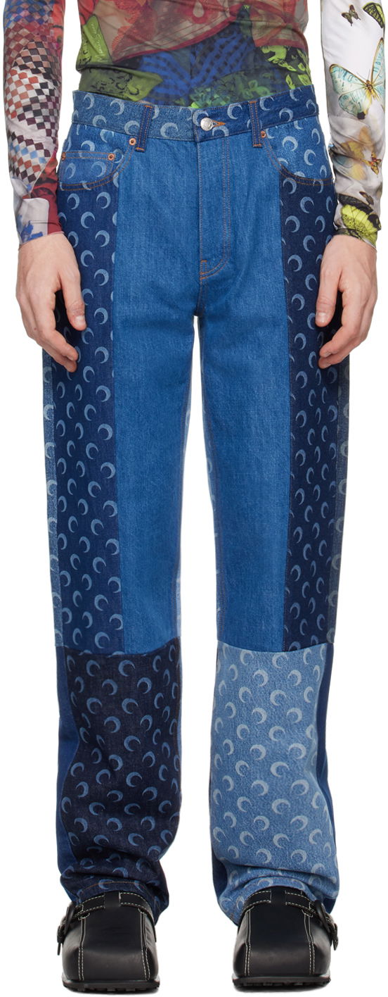 Džínsy Marine Serre Regenerated Jeans Modrá | MPA002-BL50, 0