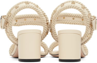 Tenisky a topánky Valentino Garavani Rockstud Leather Rope Detail Heeled Sandals Béžová | 7W2S0MF9EMP, 1