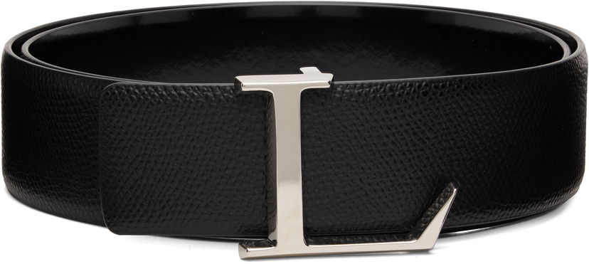 Opasok LANVIN Textured Logo Buckle Belt Čierna | AM-BECCB2-GSLO-E25