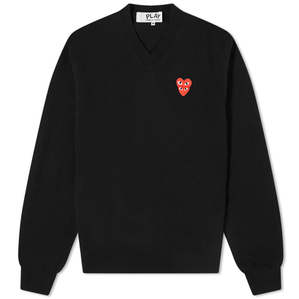 Overlapping Heart V-Neck Jumper