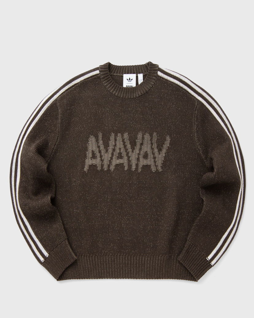 Sveter adidas Originals AVAVAV Crew Neck Striped Knit Sweater Hnedá | JZ0620