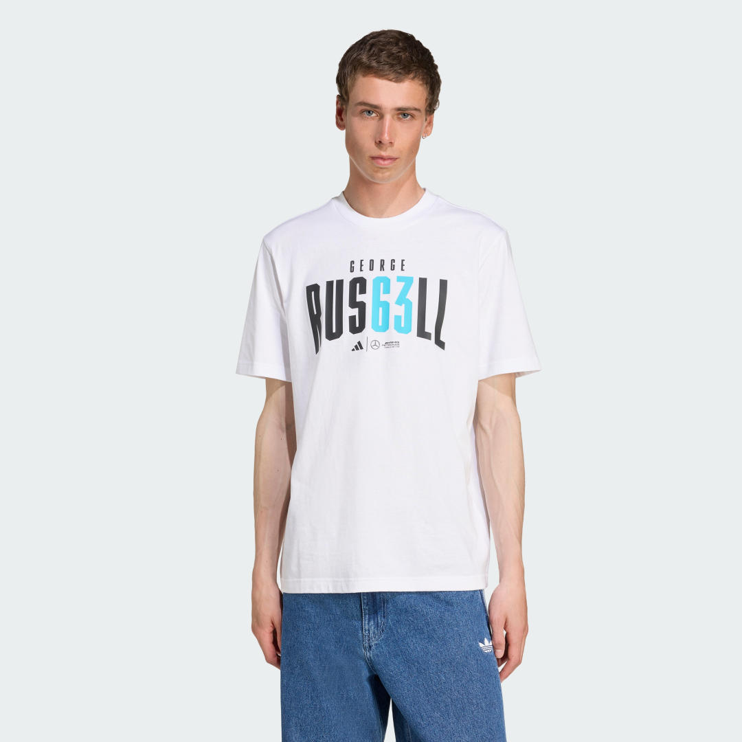 Tričko adidas Performance Mercedes-AMG Petronas Formula One Team George Russell T-Shirt Biela | JZ8906, 0