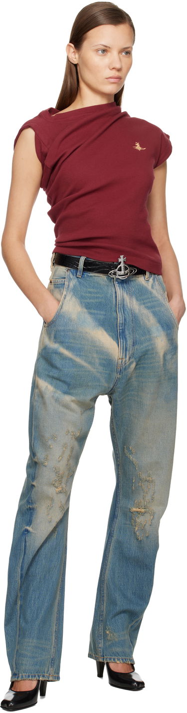 Tričko Vivienne Westwood Vivienne Westwood Hebo Asymmetric Ribbed Top Vínová | 1504000A-J009C-, 3