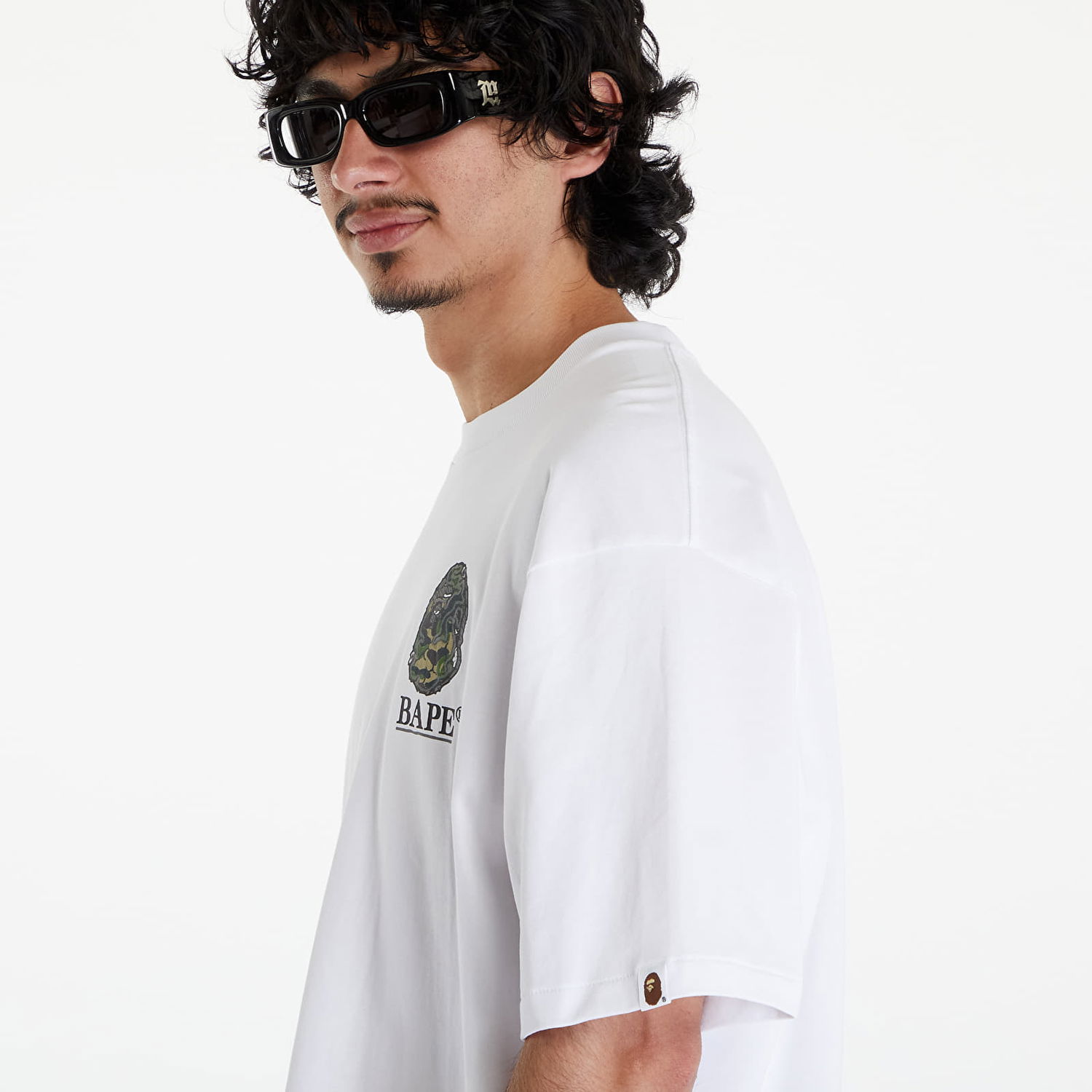 Tričko BAPE A BATHING APE Camo Stone Ape Head Relaxed Fit Tee White Biela | 001TEK301316M WHT, 1