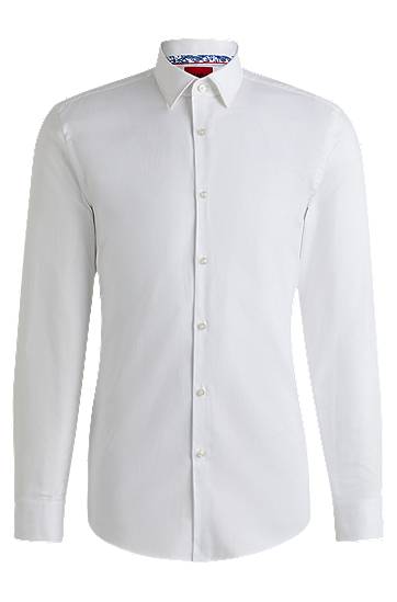 Košeľa BOSS Slim Fit Easy-Iron Oxford Cotton Shirt Biela | 50534066, 0