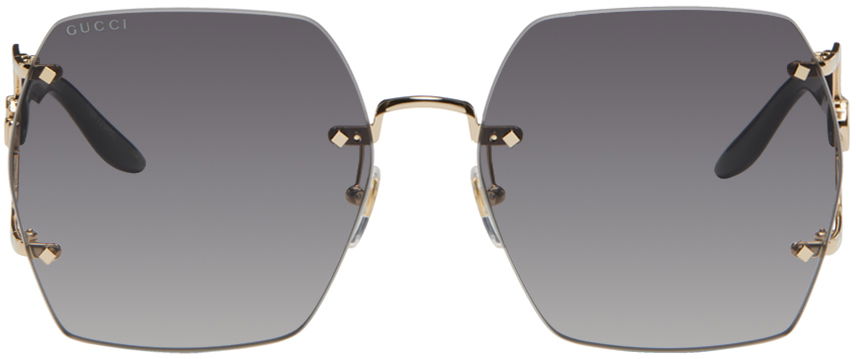Oblečenie Gucci Gucci Gold Geometric Sunglasses Šedá | GG1562S, 0