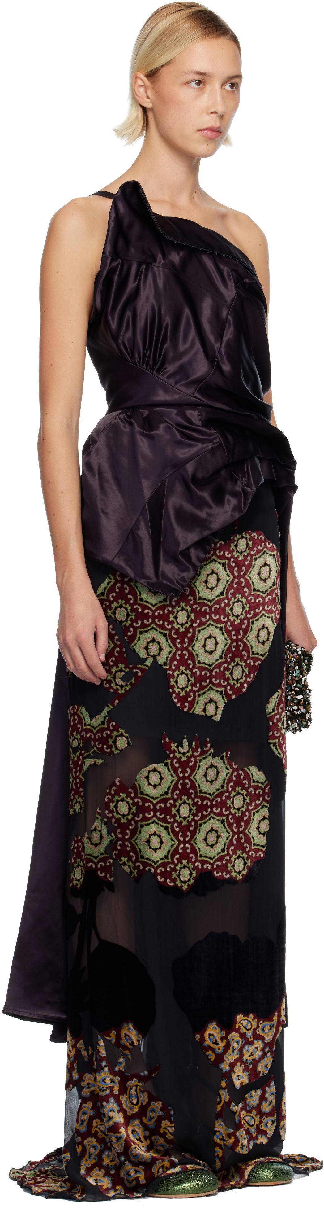 Tričká a tielka Dries Van Noten Dries Van Noten Draped Satin Top Rôznofarebný | 252-010782-2071, 1