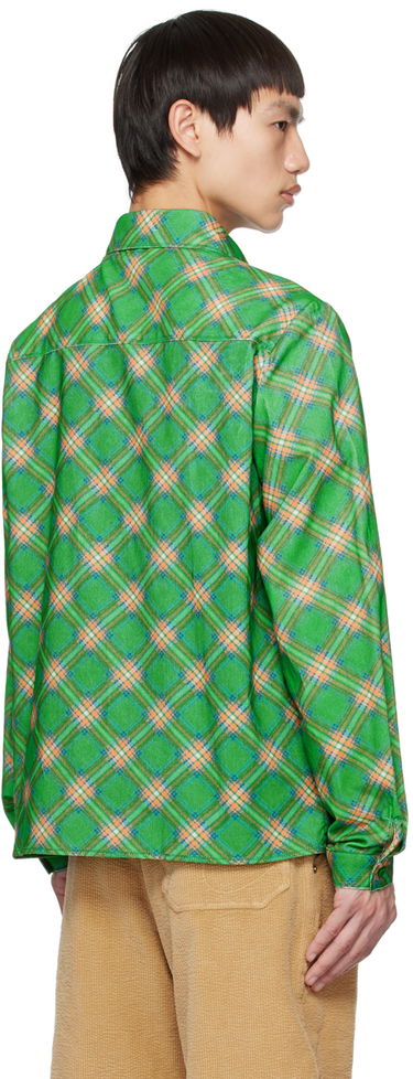 Košeľa ERL Plaid Button-Up Shirt Zelené | ERL06B007, 2