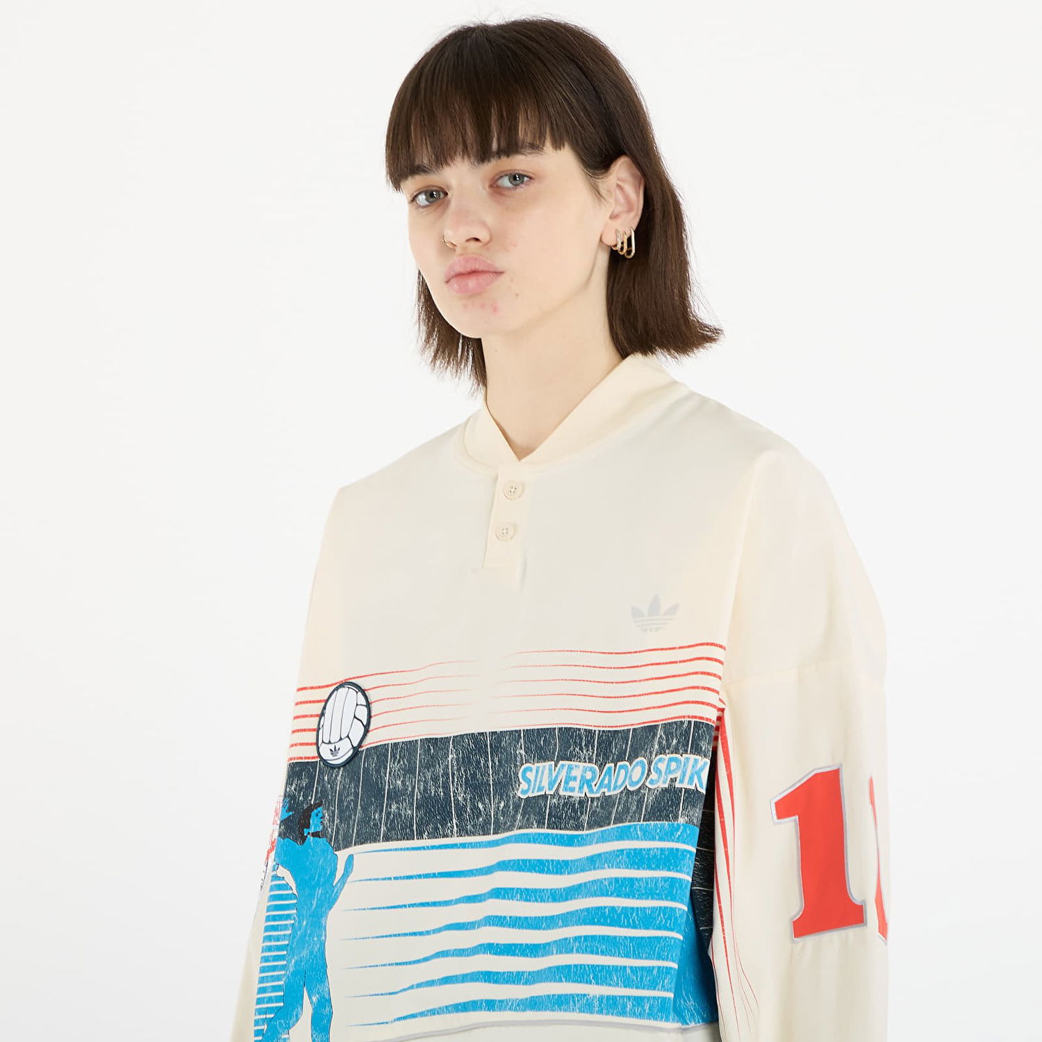 Mikina adidas Originals Archive Summersport Graphic Polo Sweatshirt Béžová | JW0148, 1