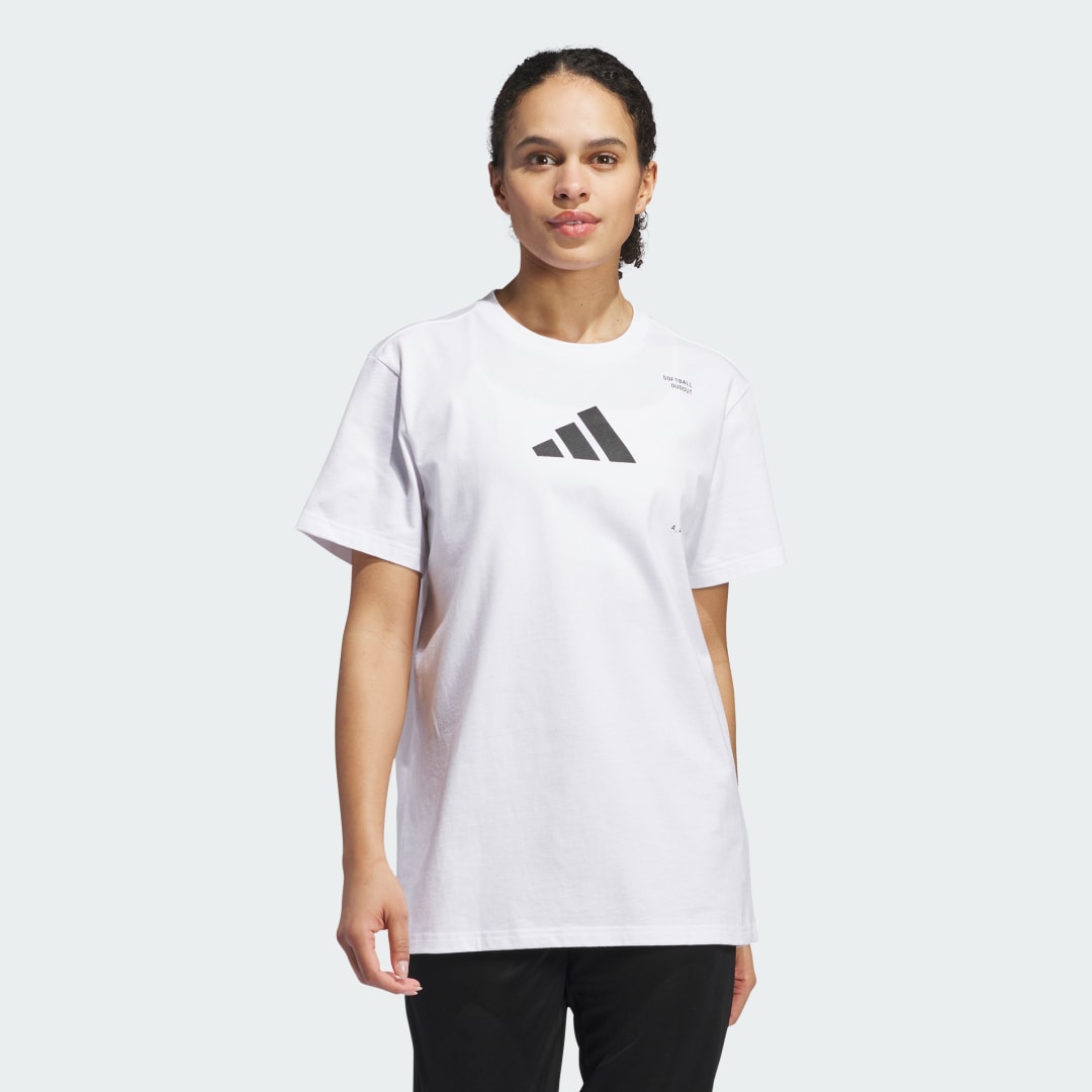 Tričko adidas Performance Softball Graphic Biela | IW0272, 1