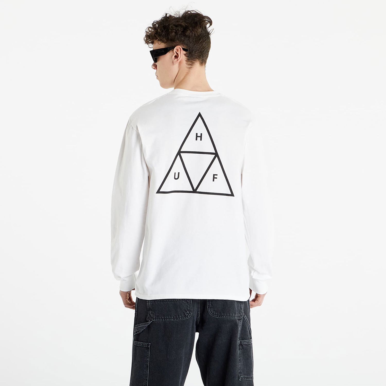 Tričko HUF Essentials Triple Triangle T-Shirt Biela | TS01750 WHITE, 1