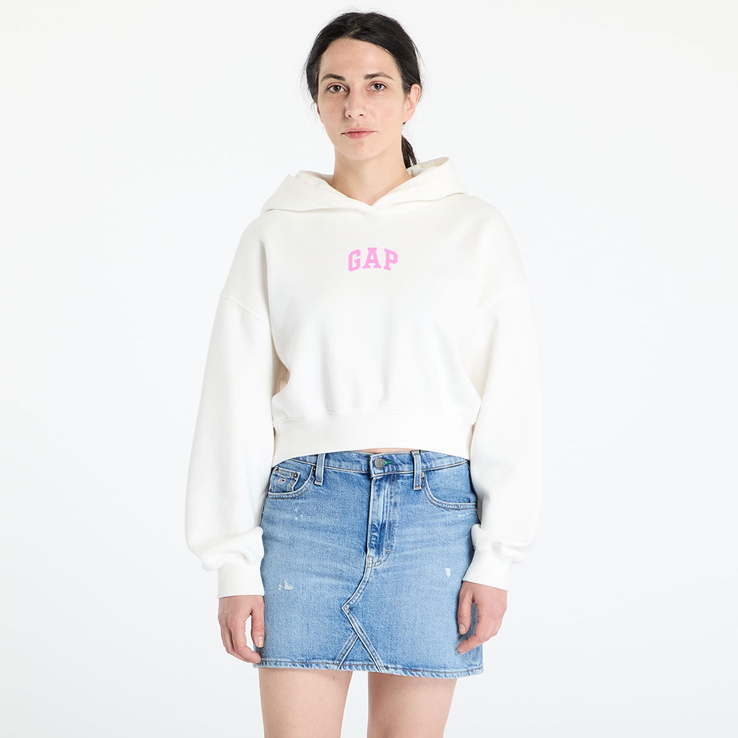 Mikina GAP GAP Logo Cropped Hoodie Biela | 841725-09, 0