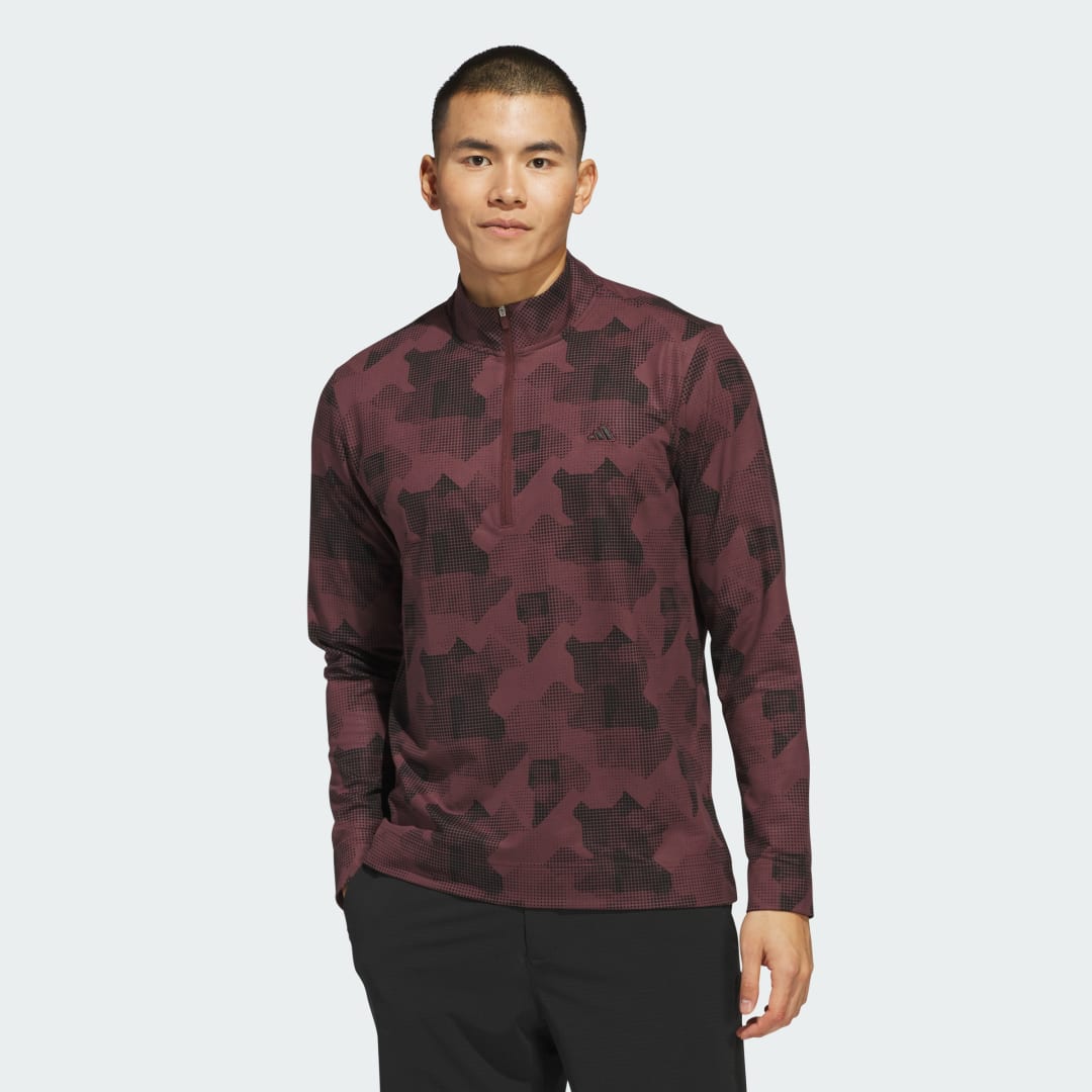 Mikina adidas Performance Go-To Printed Quarter-Zip Long Sleeve Vínová | IK3018, 0