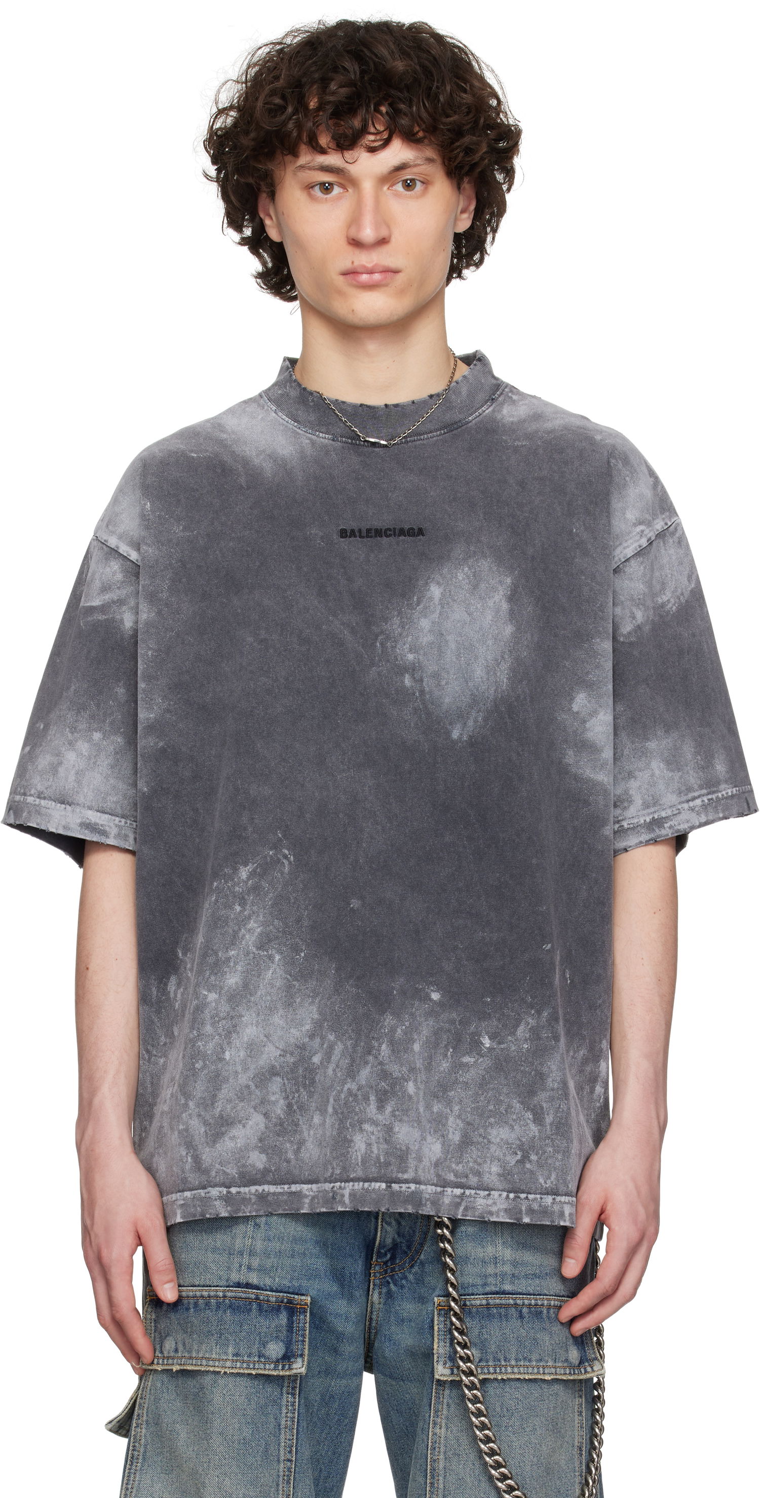 Tričko Balenciaga Balenciaga Medium Fit T-Shirt Šedá | 764235TRVI8, 0