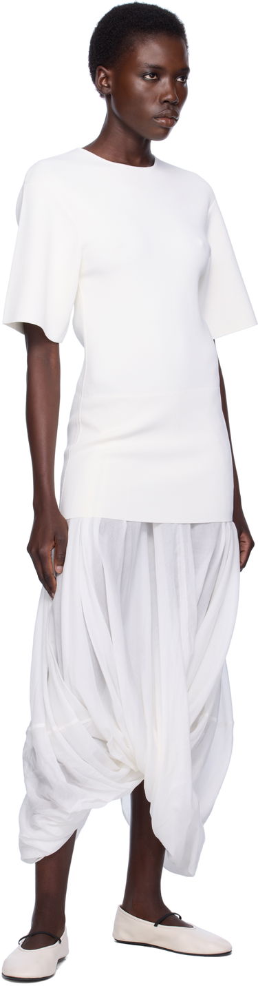 Šaty TOTEME TOTEME Cocoon Tee Midi Dress Biela | 253-WRD0215-YA0187, 3