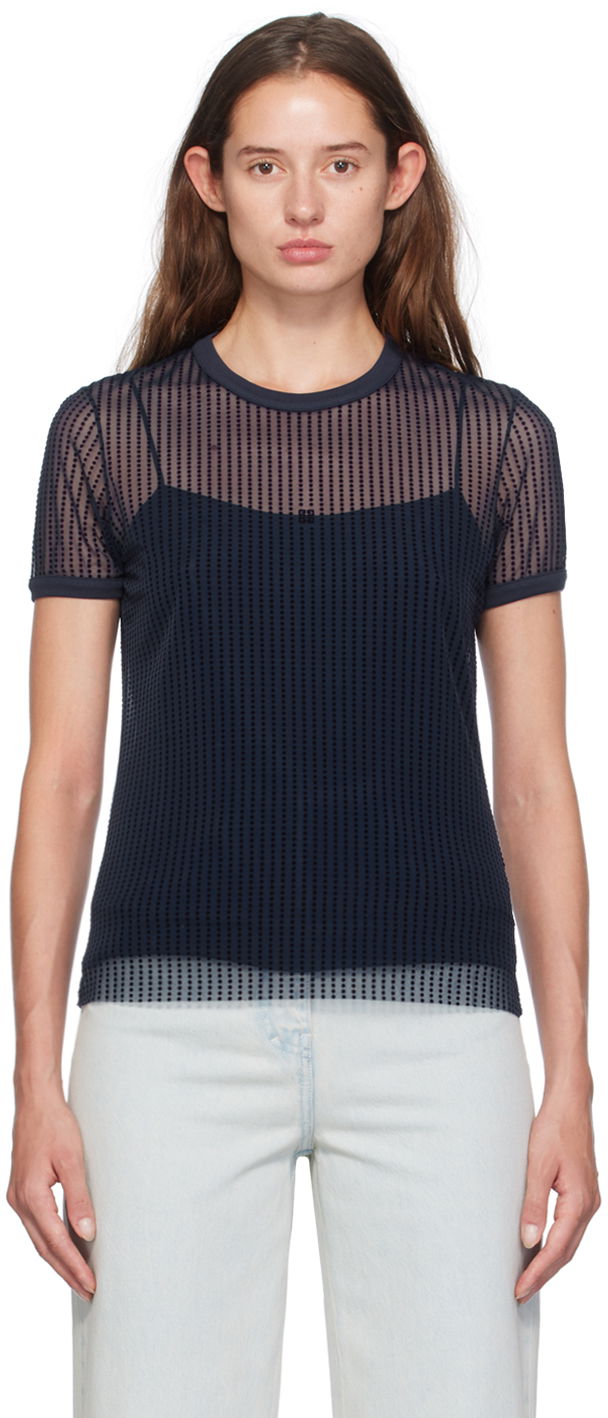Tričko Givenchy Navy Slim Fit Polka Dots T-Shirt Čierna | BW70CE20GJ410, 0