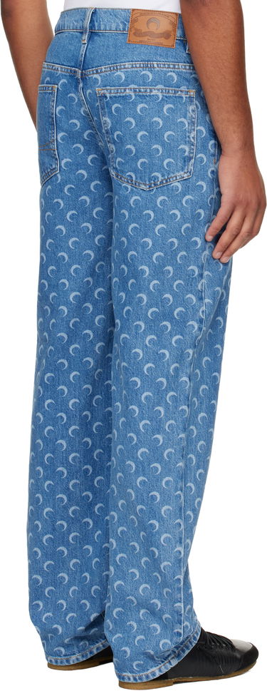 Džínsy Marine Serre Moon Laser Baggy Jeans Modrá | MPA070BCDEN0002, 2